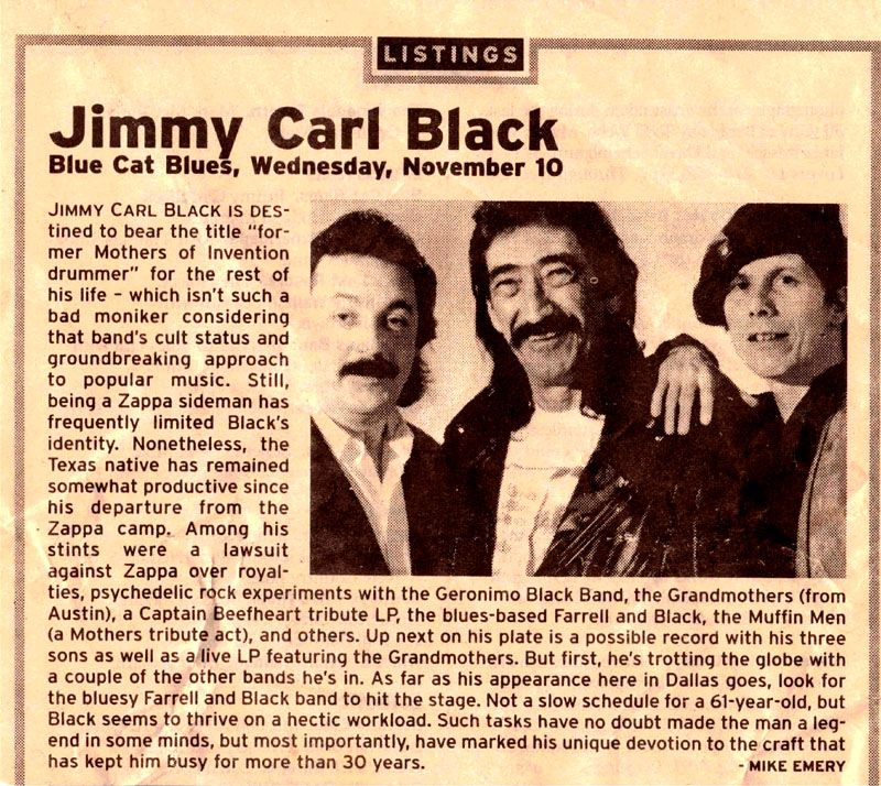 The Farrell & Black at The Blue Cat Blues Dallas Nov 10 1999