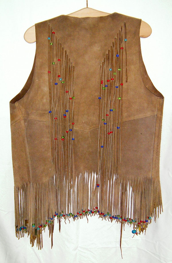 Indian Leather Vest back